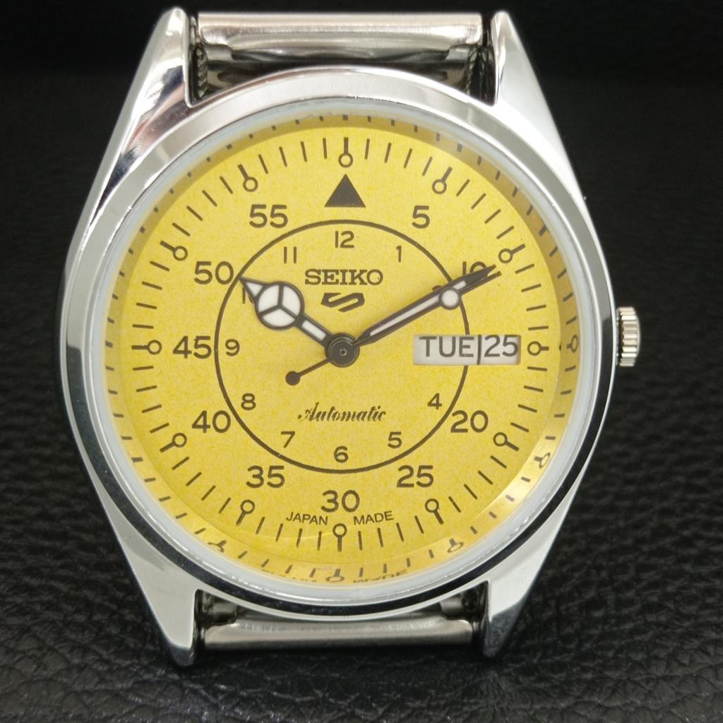 AUTOMATIC VINTAGE REFURBISHED SEIKO 5 6309A JAPAN MENS YELLOW WATCH a442276-1