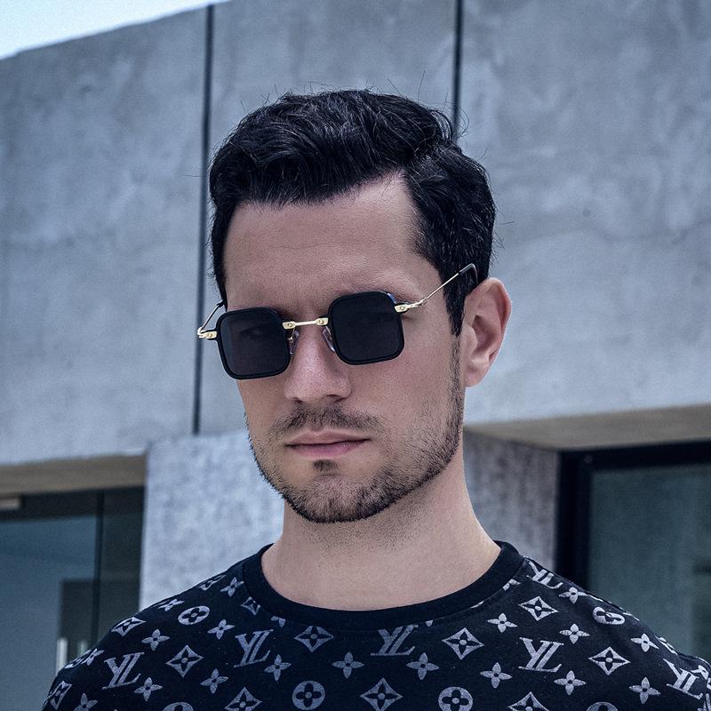 Steampunk Small Frame Sunglasses Male Sun Honglei Sweeping Black Storm With Square Frame Sunglasses Male Sunglasses
