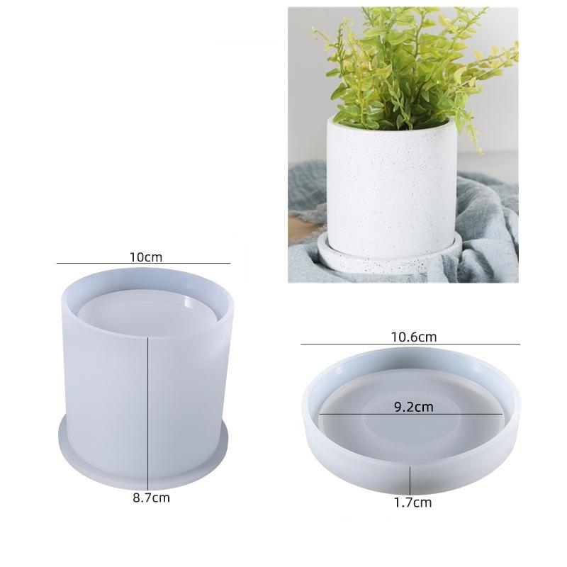 Cylinder Flower Pot Clay Silicone Mold DIY Handmade UV Epoxy Resin Mold Pen Holder Boxes Table Storage Making Mould Tools