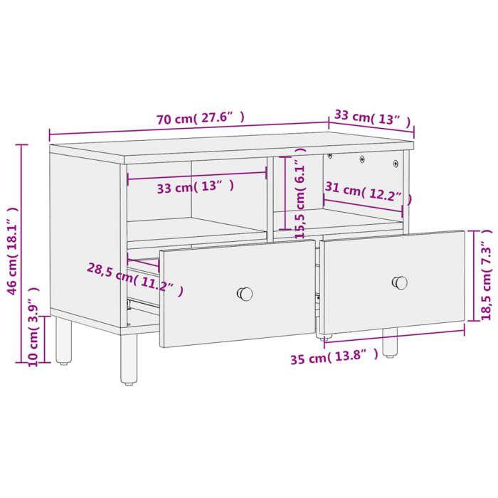 VidaXL TV Stand, Television Cabinet with Legs, TV Unit with Storage Living Room, Modern, Black Wood 356820