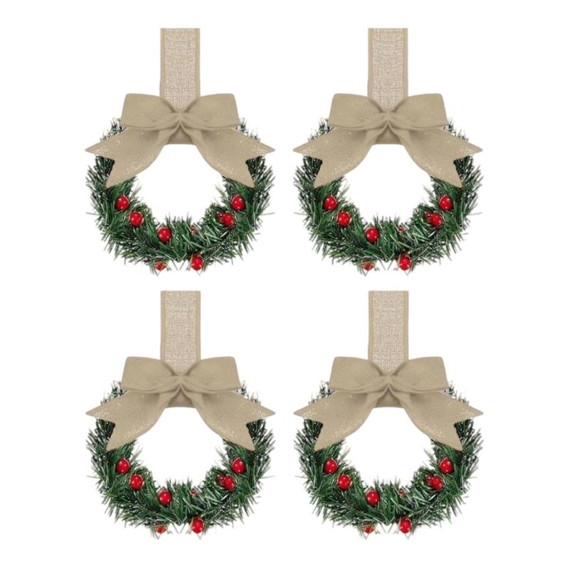 Plastic Bowknot Closet Hooks with Ribbon Designs Multipurpose Wreath Hanging Rings for Home Holiday Festival Decoration