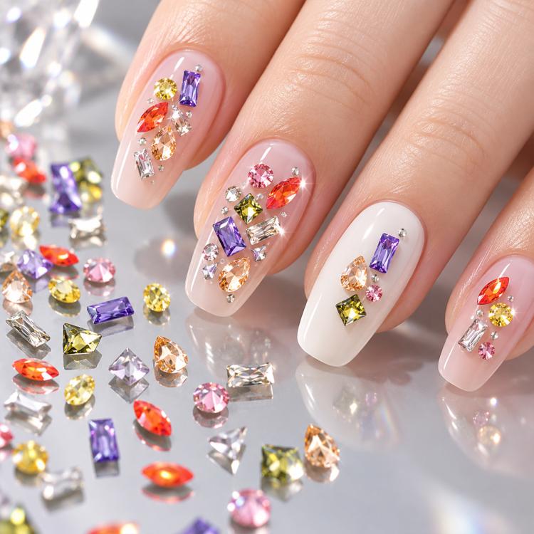 1440 PCS / Set Mini Flat Bottom Sparkling Diamond Nail Jewelry Set