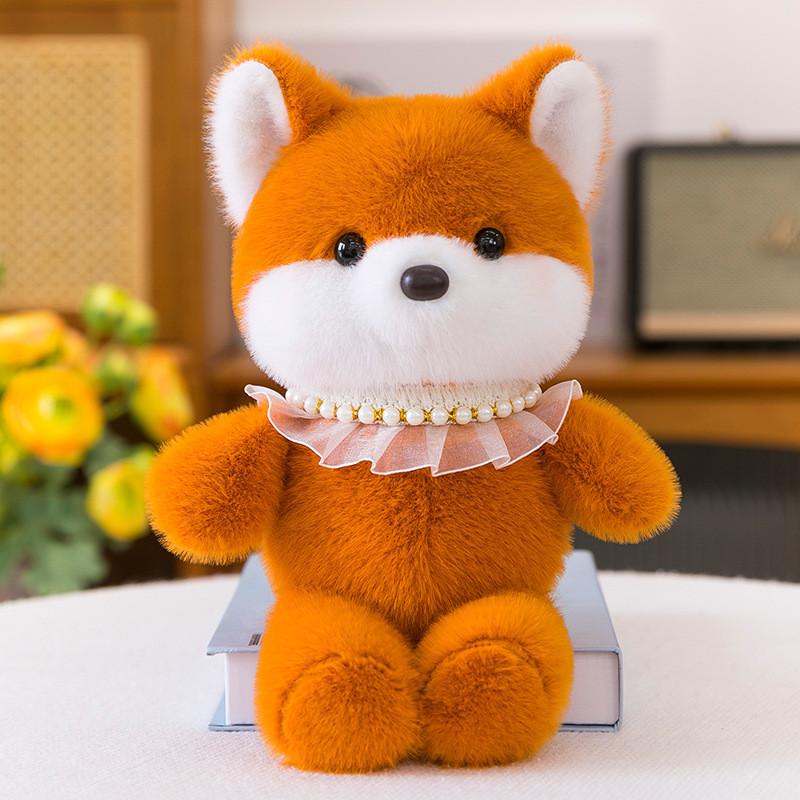 Simulation Pearl Bear Plush Toy With Soft Short Pile For Kids Birthday Gift