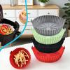 Round Air Fryers Oven Baking Silicone Tray Fried Chicken Basket Mat Air Fryer Silicone Pot Grill Pan Home Kitchen Supplies