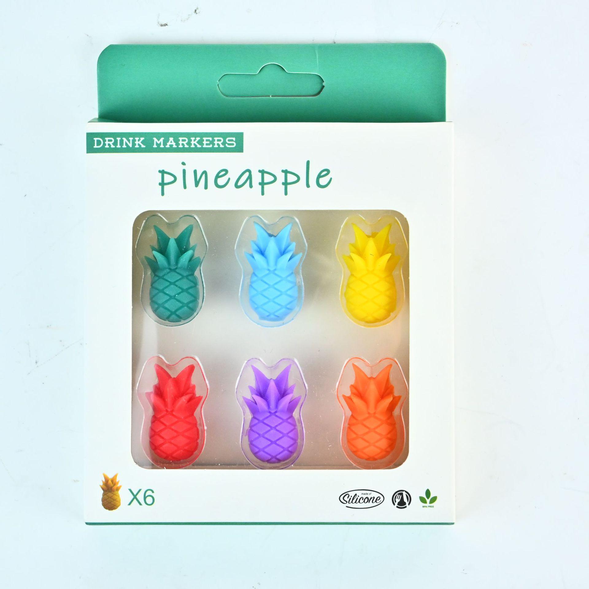 

Силиконовые маркеры для бокалов в виде ананасов, набор из шести штук Main Image Color