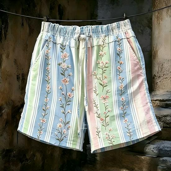 Pantaloncini Casual da Donna con Stampa Floreale Retrò Europei e Americani 2025