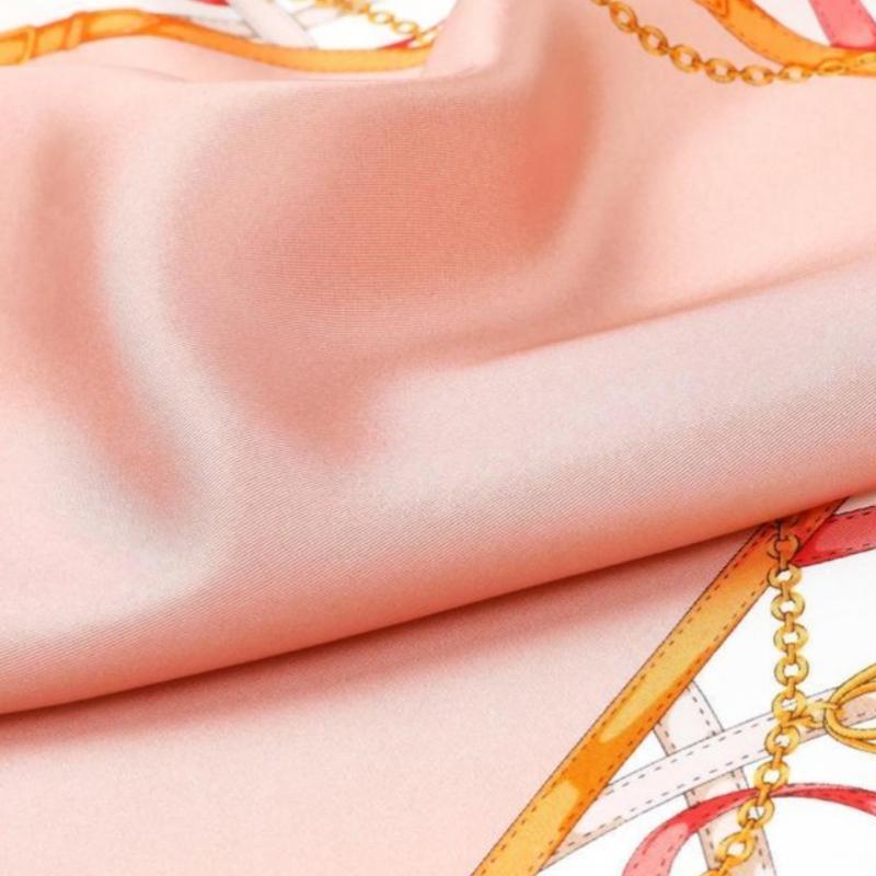 Daks Pink Chain Pattern Square Silk Scarf Dcsc6e142p2