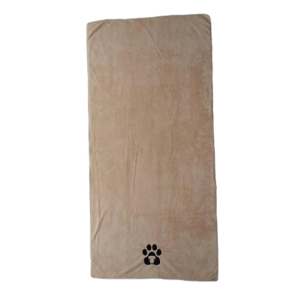 Thickened Embroidered Microfiber Coral Fleece Dog Bath Towel - Absorbent & Soft