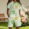 Children's Casual Fashion Shirt Button Top Shorts Set
