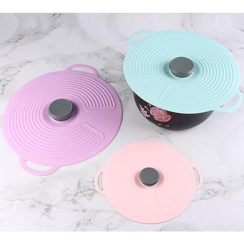 Silicone Lids for Pots and Pans Microwave Food Storage Cover Reusable Suction Food-Grade Lids for Cups Bowls Plates Multicolor