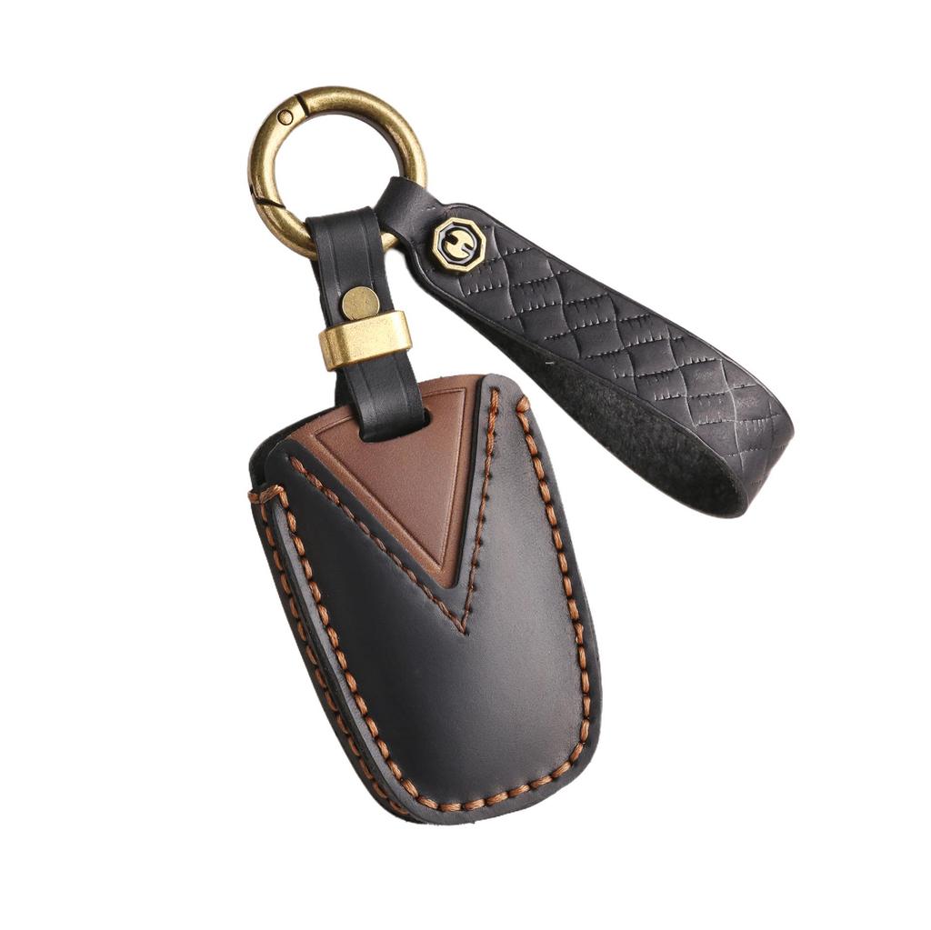 Moderne IX45 Handgefertigte Schlüsselhülle aus Rindsleder - Kreative Schutzhülle mit Schnalle