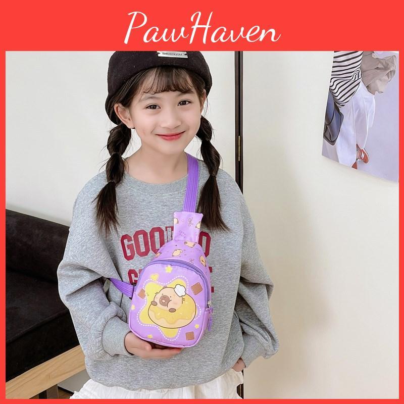 Donut Capybara Printed Shoulder Crossbody Chest Bags Children Gifts Cartoon
