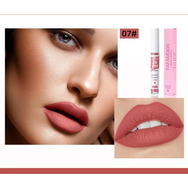 Batom Líquido Matte Vermelho Rosa Maquiagem Brilho Labial Hidratante À Prova d'Água Duradouro Lama Labial Não Transfere Maquiagem Brilho Labial Maquiagem Coreana