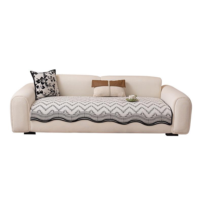 New Four-Season Universal Special-Shaped Sofa Cushion Cover Cloth French Simple Seat Cushion Fixed Non-Slip Straight Row Seat Cushion