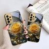 Élégante rose dorée Pour Samsung A 01 52S A04 A05S A10 A12 A13 22 23 24 36 42 M02 Note 10 20Ultra 8 9 Coque de téléphone en verre doré