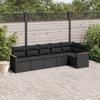 Vidaxl 6-Cz. Set di Mobili da Giardino con Cuscini, Polyrattan Nero
