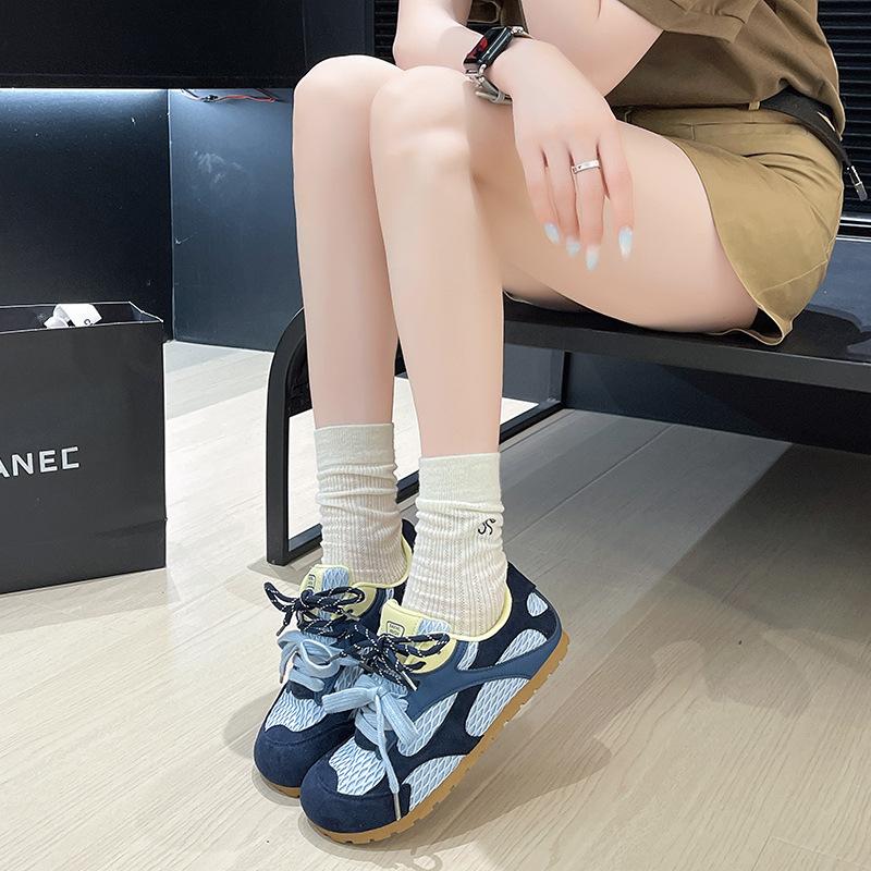 

Color matching mesh surface breathable inner height increase women s summer new leisure versatile sports 40 синий