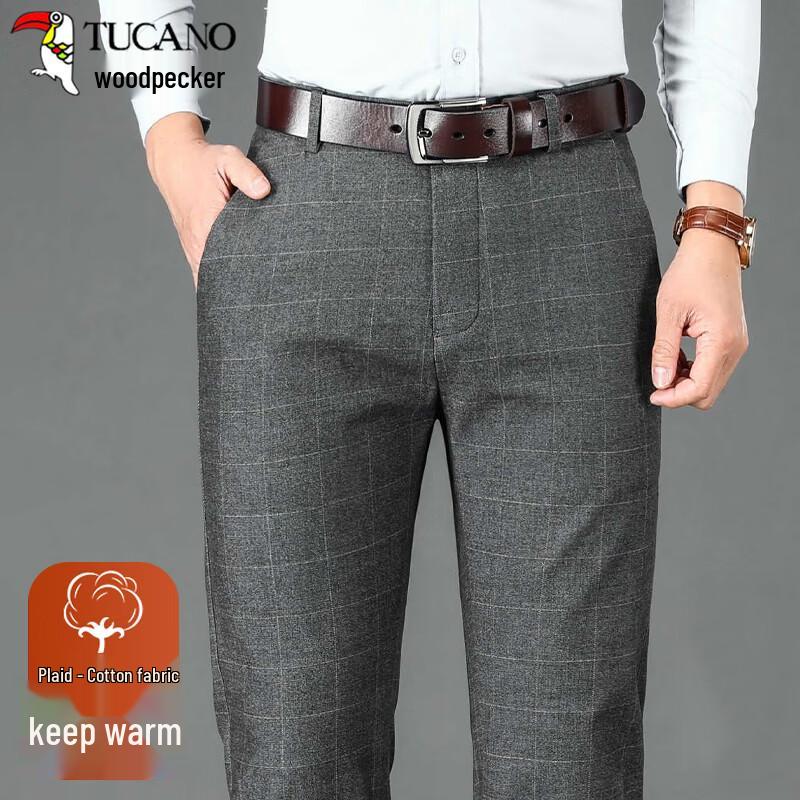 

TUCANO Men s Autumn/Winter Straight-Leg Business Casual Trousers 40