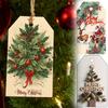 48Pcs with Rope Christmas Gift Tags Santa Claus Elk Christmas Hanging Label Paper Wrapping Paper Hang Tags Party Decoration