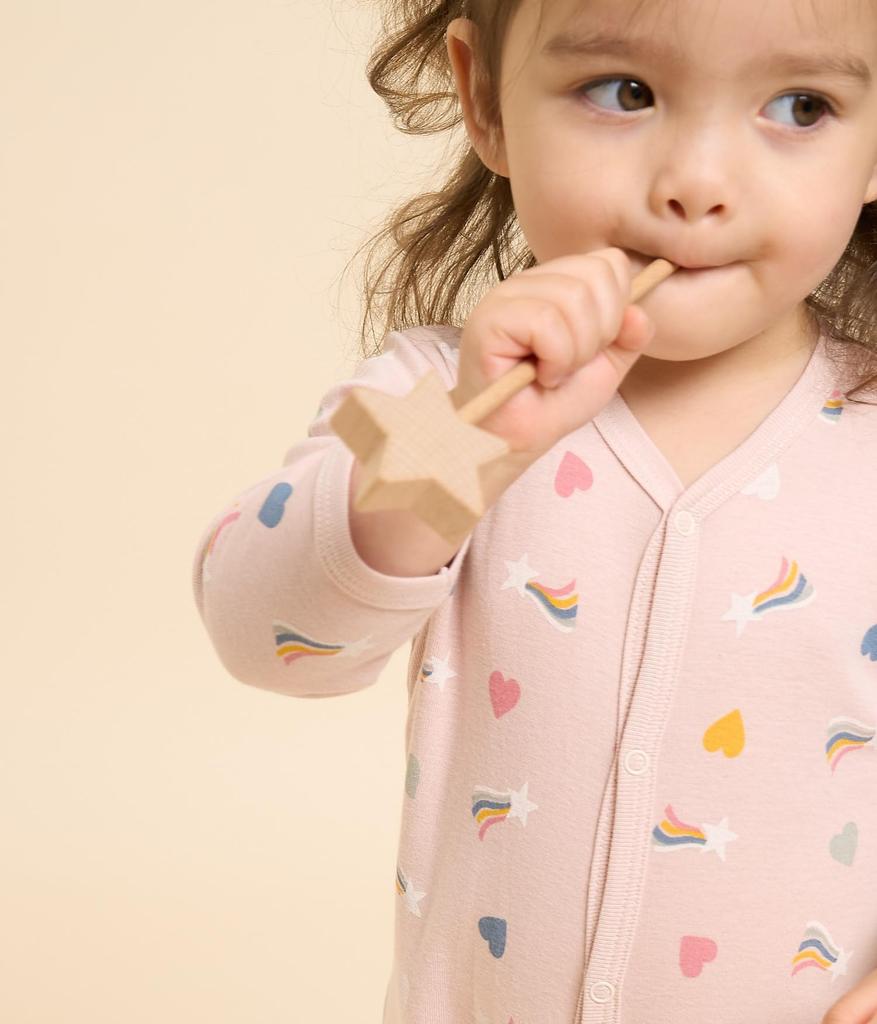 Footless Romper A0BB3 Light 12 Months 74cm [Petit Bateau] Pink/Multicolor