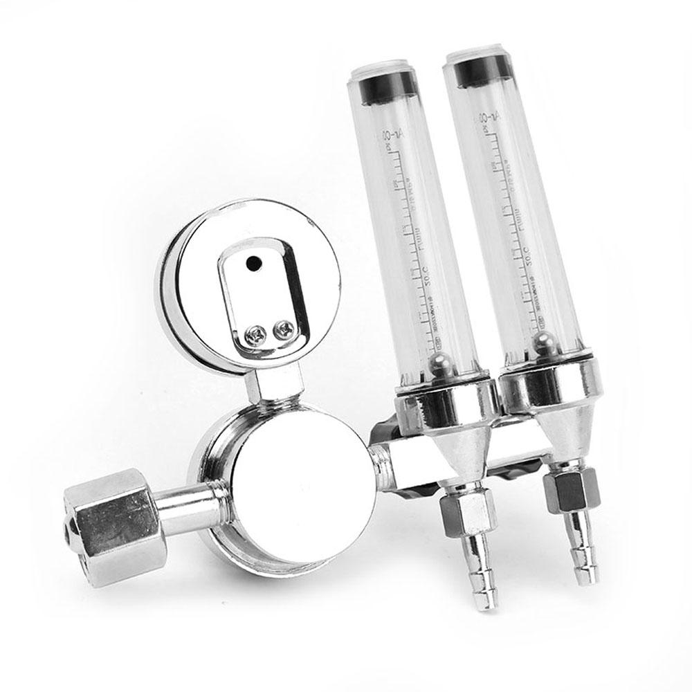 0 25MPa Argon Gases Regulator Shock Proof Pressure Reducer Gauge Double Tube Flowmeter Lightweight Portable Zinc Alloy