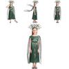 Fantasia de Halloween Encantadora de Medusa para Meninas com Saia Verde e Adereço de Cabeça