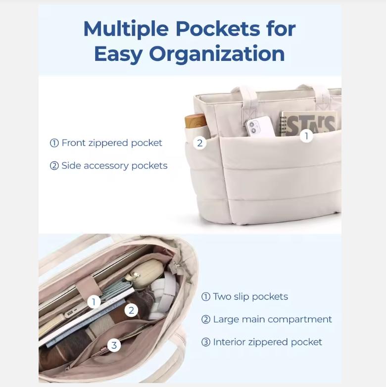 Damentasche Großes Fassungsvermögen Einfarbig Tragetasche Vielseitige Handtasche für Pendler Arbeit Studentische Klasse Einkaufstasche