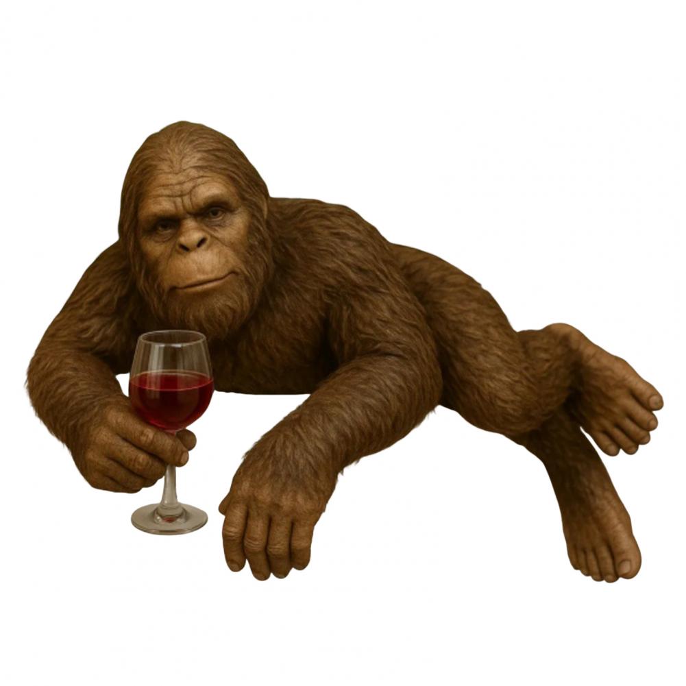 Drinking Ornament Resin Figurine Sasquatch Wine Lover Figurine Resin Statue for Home Office Decor Wild Man Sculpture Desktop
