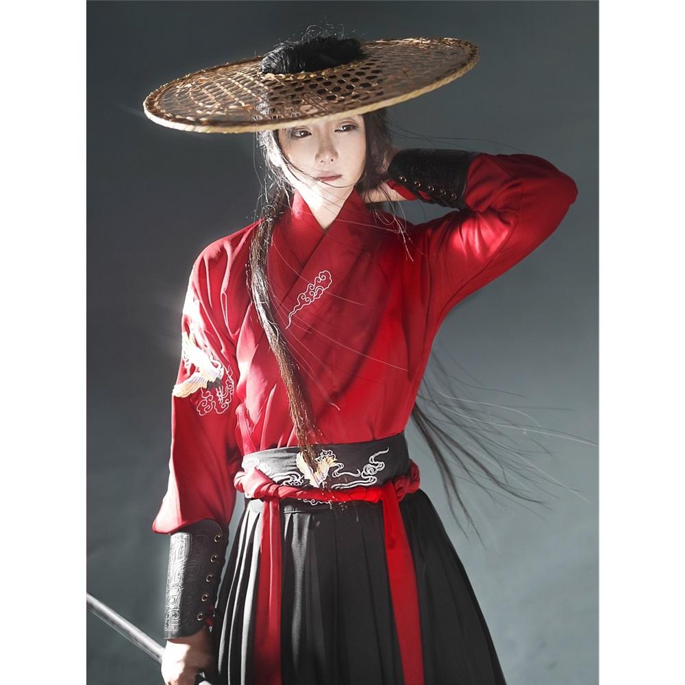 Chinese Song Dynasty Style Hanfu For Men, Martial Arts, Waist-length Embroidery, Daily Suit