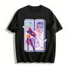 Cyberpunk Style Double Girl Print T-shirt Loose Casual Unisex Streetwear Top Pure Cotton T-shirt