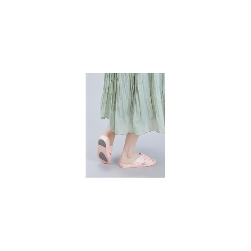 Pansy 9370J Pansy Room Shoes, Made in Japan, Women's, Hand-Knitted Footbed, LL, Rose