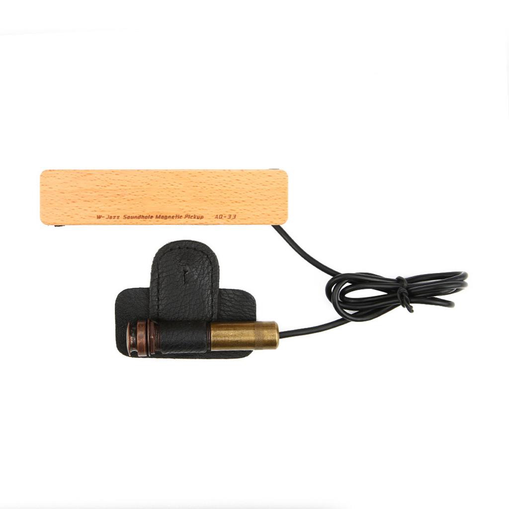 Wooden Passive Magnetic Closed External Pickup 6.35mm Plug for Acoustic Folk Guitar