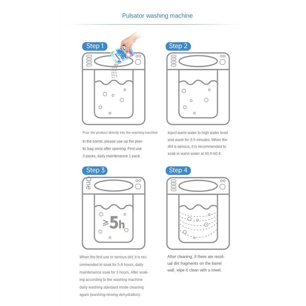 Kyslíkový prášek Prací prášek na čištění pračky Silné odvápnění Čištění dřezu na prádlo Čištění bubnu