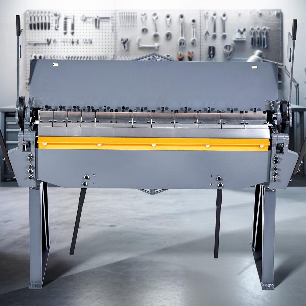 Box and Pan Brake, 1220 mm/48 inch Sheet Metal Bending Brake, 12-Gauge Mild Steel Capacity, 0-135 Degree Adjustable, Metal Bender Machine with 8