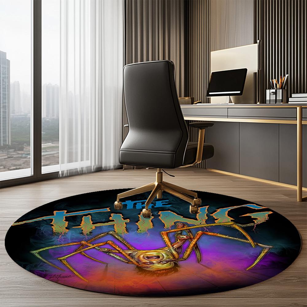 The Thing Printed Round Rug Carpet Chair Rug Area Rug Entryway Doormats,for Office Chair Living Room Bedroom Kitchen Room.