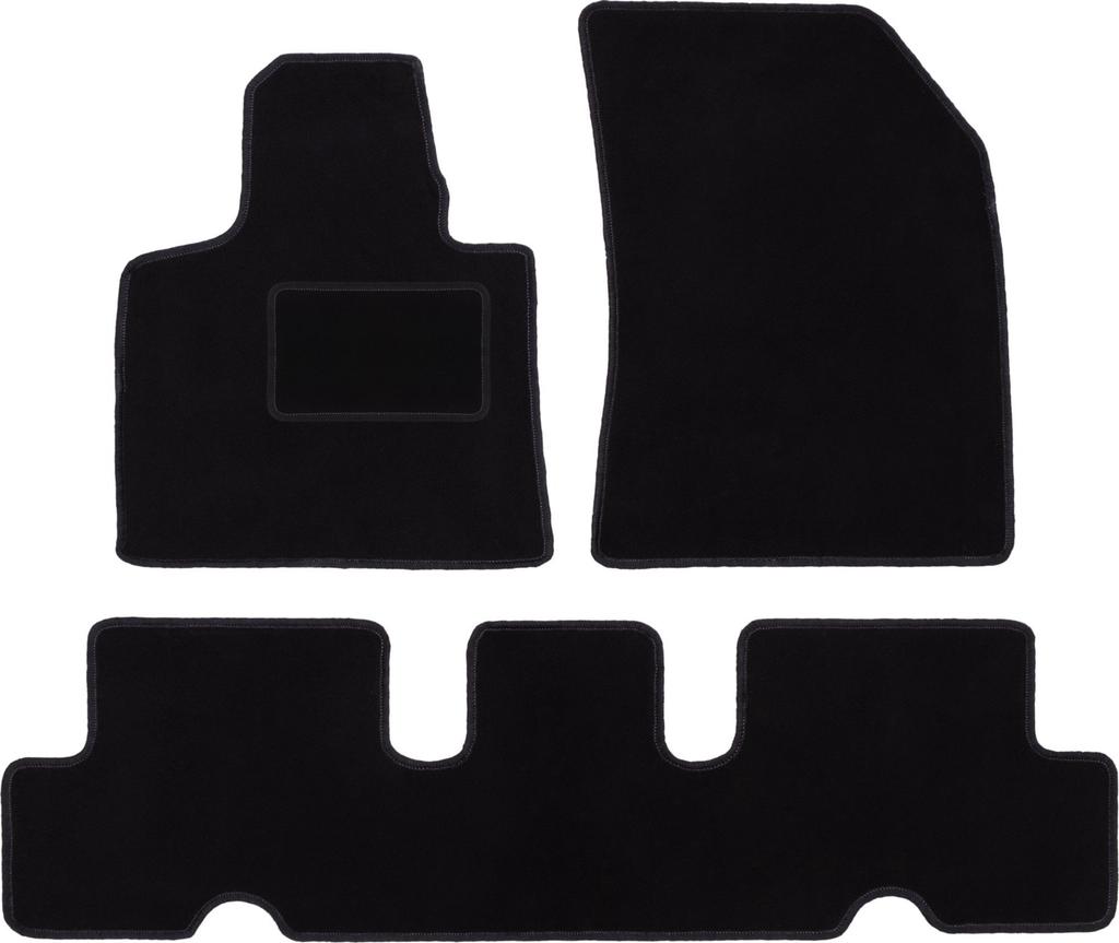 Schwarze Velours-Fußmatten für: Citroen C4 Grand Picasso II Minivan (2013-)