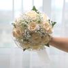Artificial Silk Flowers Romantic Wedding Bouquets Exquisite White Rose Bouquet  Valentine's Day