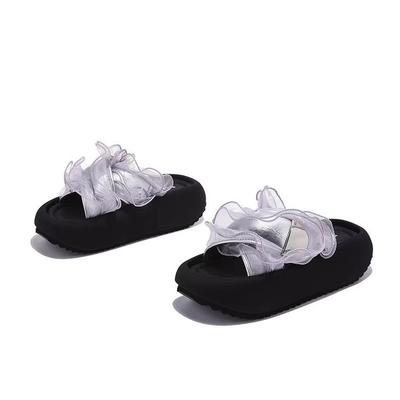 Breathable Muffin Lace Heightening Outer Wear Women's Summer Outer Word Summer New 2025 Thick-bottomed Fashion Skirt Slippers