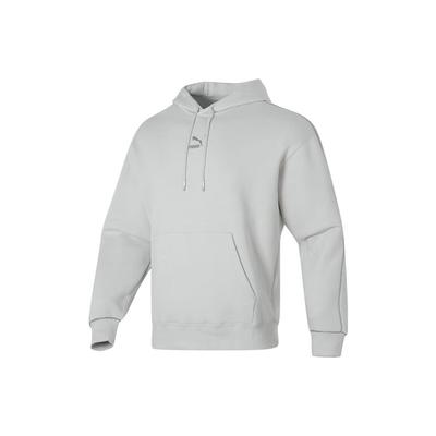 Puma Solid Color Casual Loose Hooded Long Sleeve Sweatshirt Men Tops Gray White 625077-80