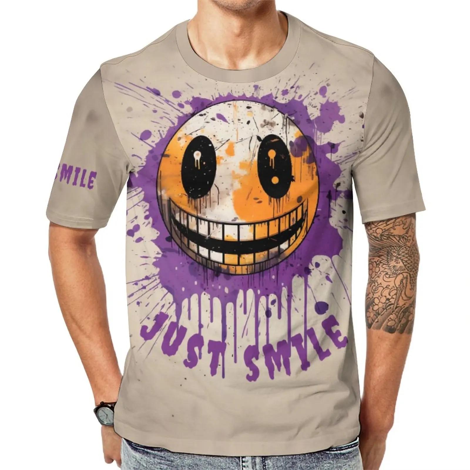 

Улыбка !!! 3D красочная с рисунком модная новая популярная мужская футболка с коротким рукавом для ночного клуба 6XL