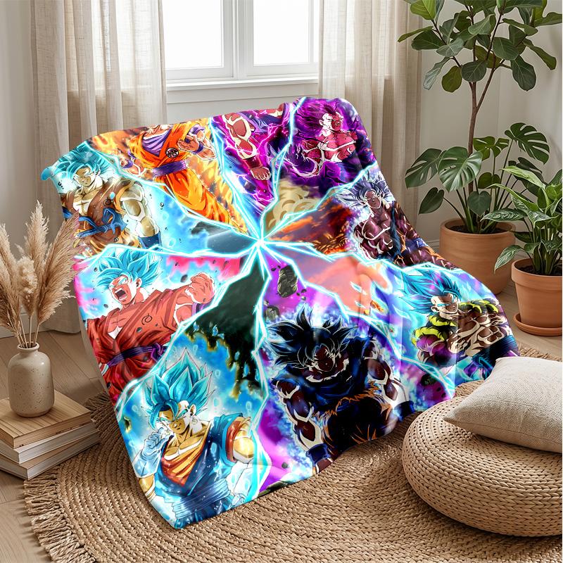 Naruto Printed Flannel Blanket Skin Friendly Warm Decorative Throw for Indoor Couch Bed Daily Use