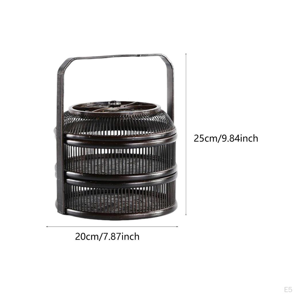 Bamboo Basket for Home Organization with Two Layers Gatherings