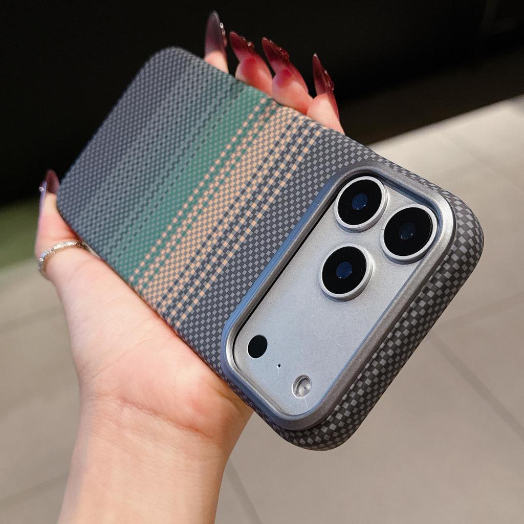 iPhone 17 Kevlar Case: Carbon Fiber Magnetic Skin-Feel Matte Cover for Apple 16 Pro Max