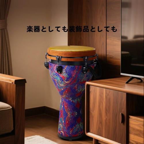 Tyoksi Djembe Hand Drum, Folk Percussion Instrument, Suitable for Beginners and Adults (12-inch, 4-inch)