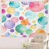 Retro Japanese Cherry Blossom Tapestry, Deep Indigo Flowers Wall Art Hanging Decoration Polyester Fiber White Ruffled Around For