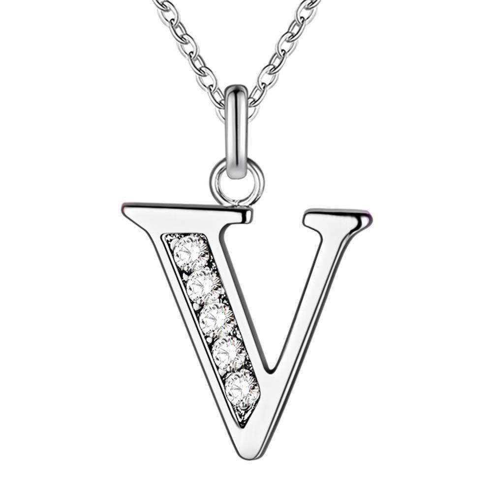 Hip-Hop Diamond Initial Necklace - Stylish 26-Letter Pendant for Men and Women