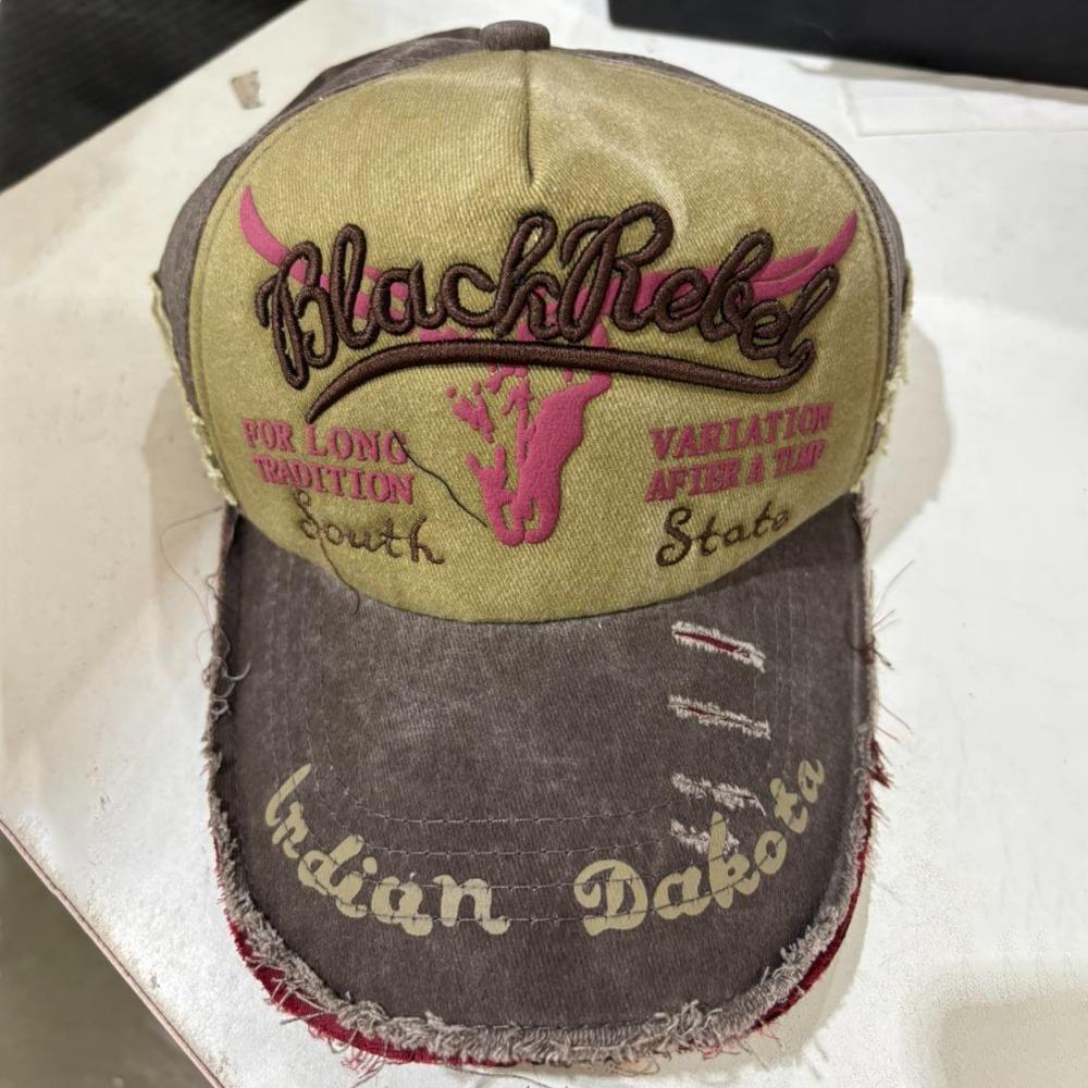 

Adjustable Washed Baseball Hat Sunscreen Punk Sun Cap Fashion Letter Embroidery Peaked Cap Outdoor