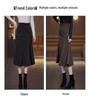 Women's Coffee Wool Mermaid Skirt - Fall/Winter 2025, Irregular Mid-Length, Hip-Hugging Design