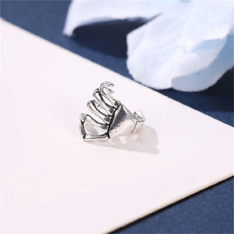 Alternative Alloy Ear Cuff Skeleton Hand Designs Punk Rock Fashion Accessory Jewelry For Edgy Outfits