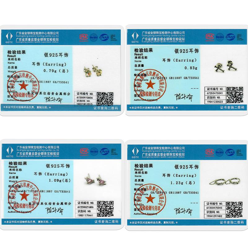 Original 925 Silver Hoop Earrings Butterfly Geometric Star Earrings Stud For Woman Female Girl Fashion Jewelry Girls